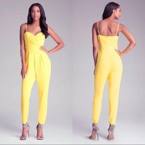 Bebe yellow jumpsuit